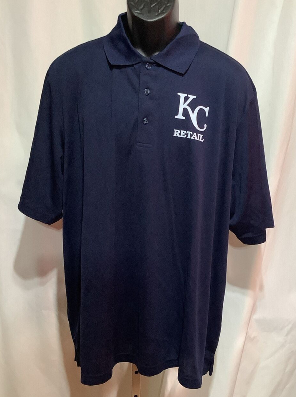 Kansas City Royals KC Retail Polo Shirt Mens 4XL Blue Core365 Performance Mesh